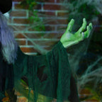 6ft Animated Halloween Witch Prop Outdoor Decoration with Glowing Eyes & Hear — alternate product view 4