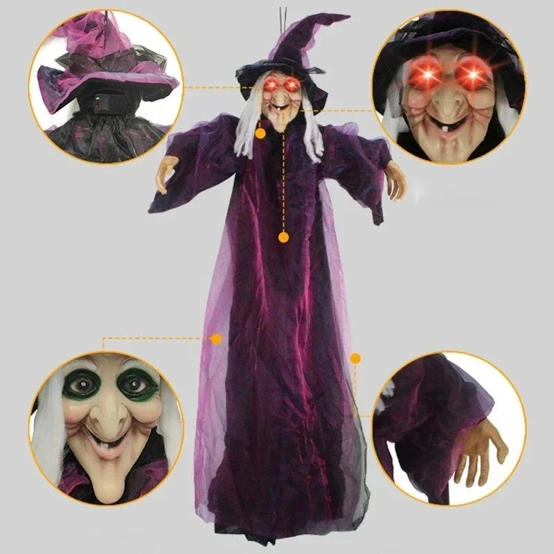 Halloween Life Size Talking Witch Animated Spooky Animatronic Witch Scary Decor — alternate product view 5