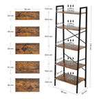 Ladder Shelf Bookcase Tier Display Storage Shelving Unit Stand Wall Rack — alternate product view 7