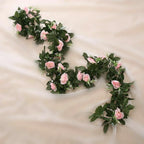 2.5m Artificial Flower Silk Rose Leaf Garland Vine Ivy Home Wedding Garden — Baby Pink — product view