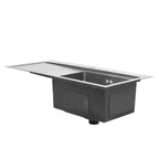 1.0 Bowl Stainless Steel Inset Kitchen Sink With Left Hand Drainer Free Waste — alternate product view 5