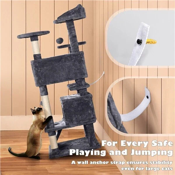 Cat Tree Cat Tower Cat Condo with Scratching Posts & Ladder for Cats Kittens — alternate product view 7