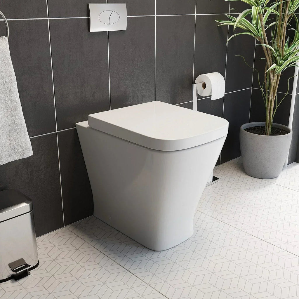 500mm Bathroom Toilet Soft Close Seat Back To Wall Cistern Furniture Unit White — alternate product view 2