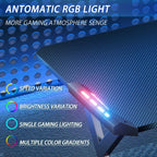 Gaming Desk LED RGB Computer Table Workstation w/ Cup Holder & Headphone Hook — alternate product view 4