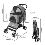 XXL Pet Stroller Pram Dog Carrier Trailer Stroller Travel Walk Carrier Load 30kg — on a clean white background