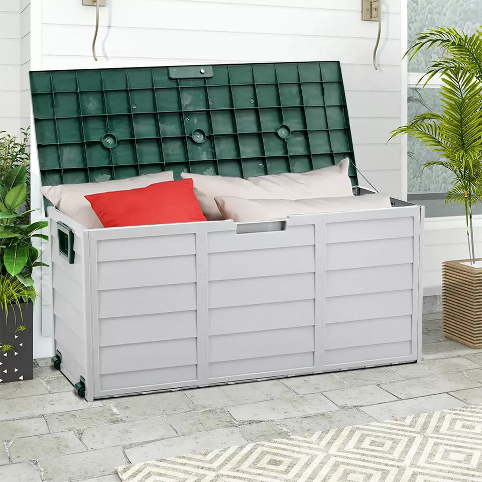 Large Plastic Garden Storage Box Outdoor Waterproof Deck Container — alternate product view 2