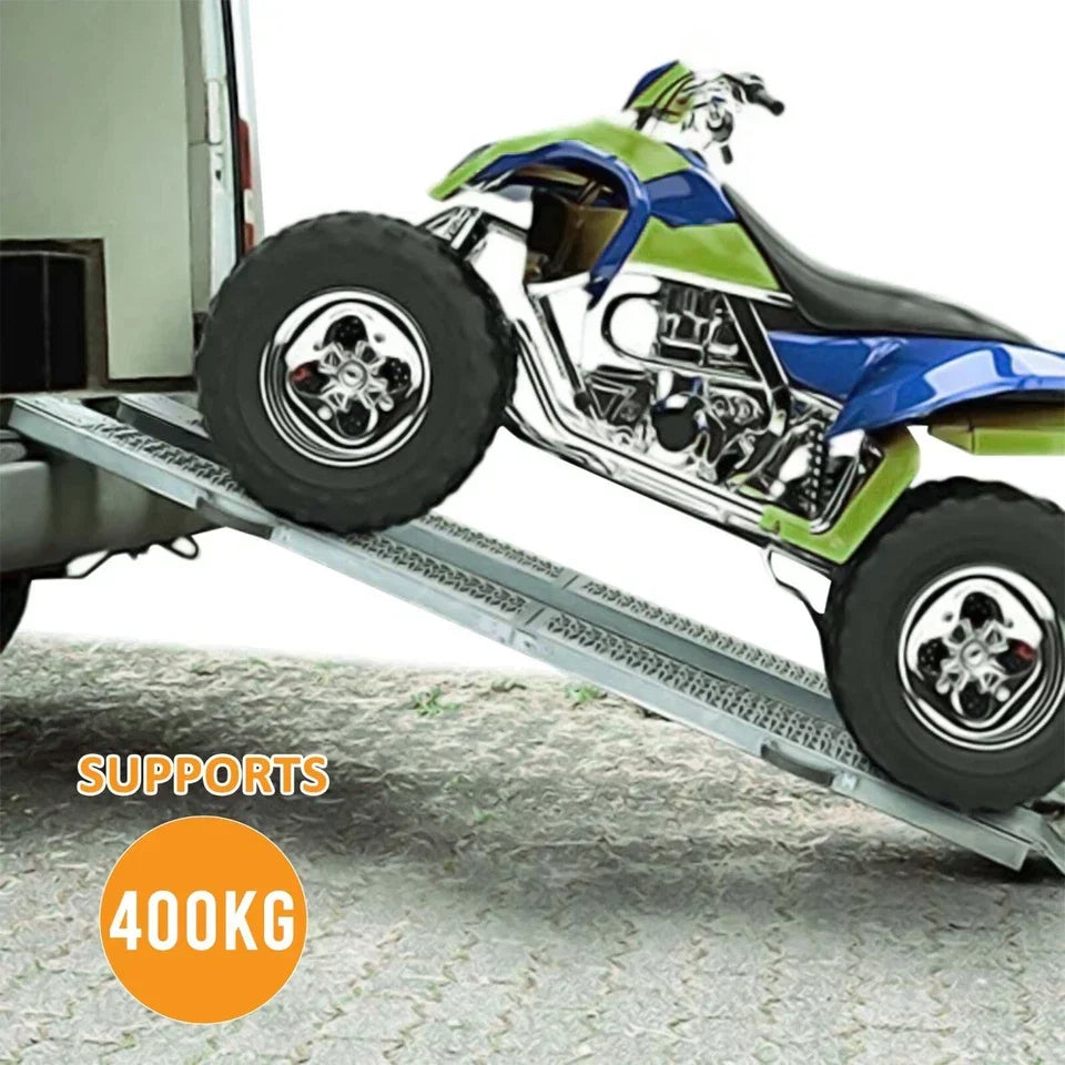 2X Foldable Loading Ramps 400KG 180Cm For Golf Buggy Lawnmower Quad Scooter — alternate product view 3