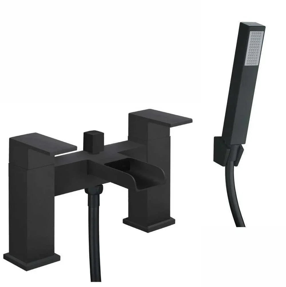 Bathroom Modern Waterfall Black Basin Sink Mono Square Mixer Tap Filler Waste — Baty shower mixer tap — product view