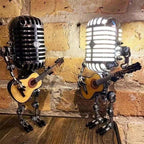 Retro Microphone Robot Desk Lamp LED Table Light Steampunk Ornament Decor Gifts — alternate product view 2