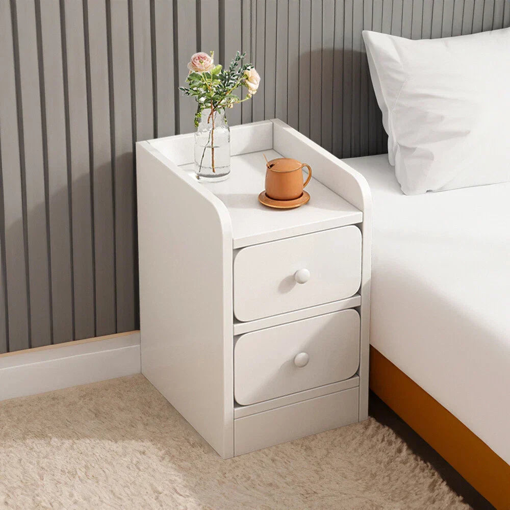 Bedside Table White Drawer Cabinet — alternate product view 2