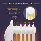 Oil Filled Radiator Portable Electric Heater Thermostat 6 7 9 11 Fin White Black — alternate product view 6