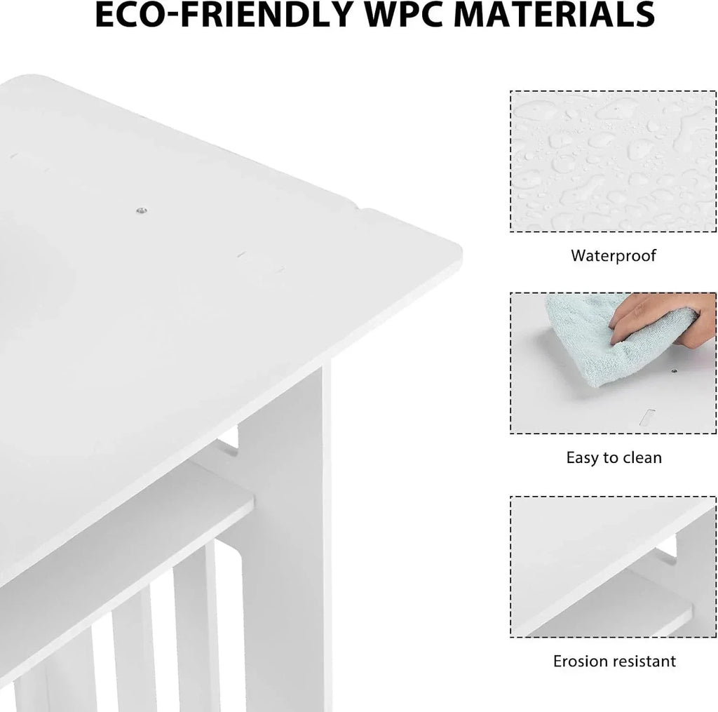 White Small Bedside Table Nightstand Tea Coffee Table Nightstand Storage Shelf — alternate product view 9