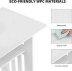 White Small Bedside Table Nightstand Tea Coffee Table Nightstand Storage Shelf — alternate product view 9