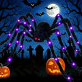 Halloween Prop Spider Decoration 150CM 8 Mode Light Up Giant Spider, Realistic — main product view