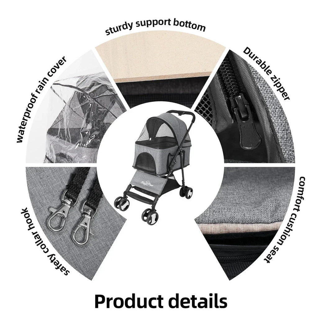 XXL Pet Stroller Pram Dog Carrier Trailer Stroller Travel Walk Carrier Load 30kg — alternate product view 10