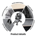 XXL Pet Stroller Pram Dog Carrier Trailer Stroller Travel Walk Carrier Load 30kg — alternate product view 10