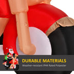 5.5ft Inflatable Santa Claus Riding Motorcycle Christmas Decoration w/ LED Light — alternate product view 6