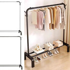 Heavy Duty Metal Clothes Rack Single Rail Garment Dress Indoor — alternate product view 4