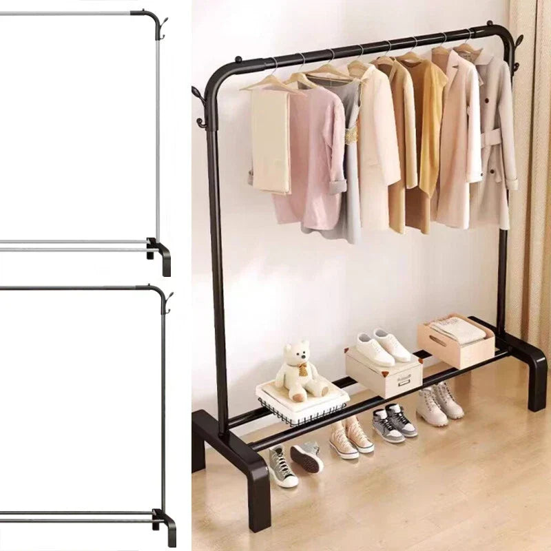 Heavy Duty Metal Clothes Rack Single Rail Garment Dress Indoor — alternate product view 4