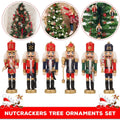6 Pcs Nutcracker Soldiers Wooden Christmas Tree Decorations Xmas Hanging Decor — main product view