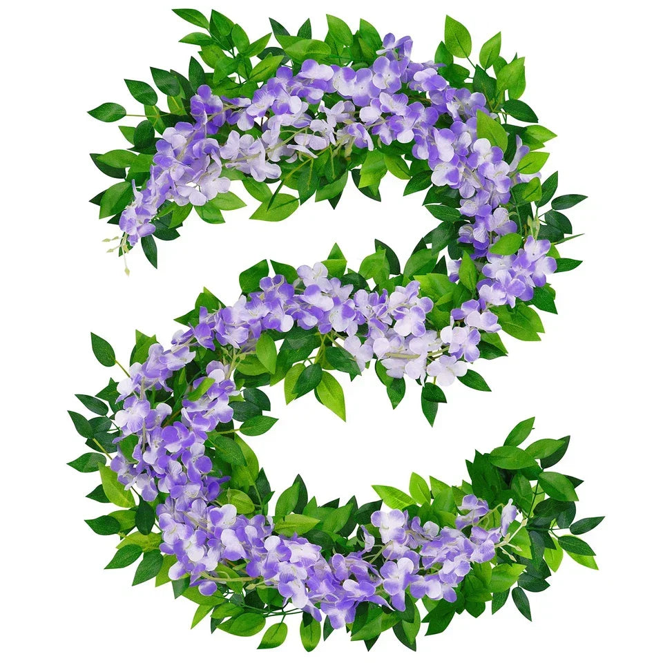 2X7FT Artificial Wisteria Vine Garland Foliage Flower Plant Trailing Home Decor — alternate product view 6
