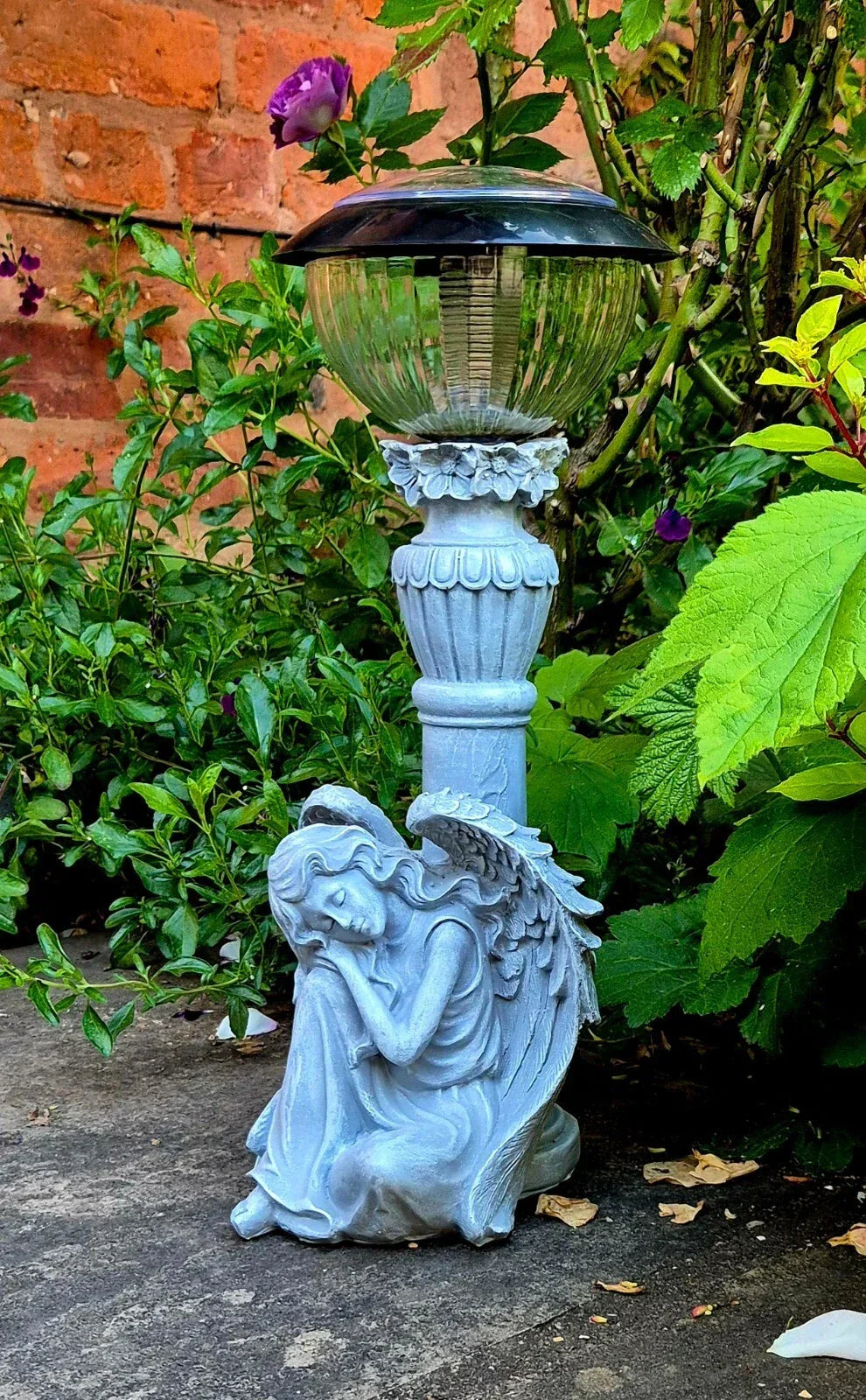 Solar Fairy Angel Cherub Statue Pond Lantern Decoration 42cm — main product view