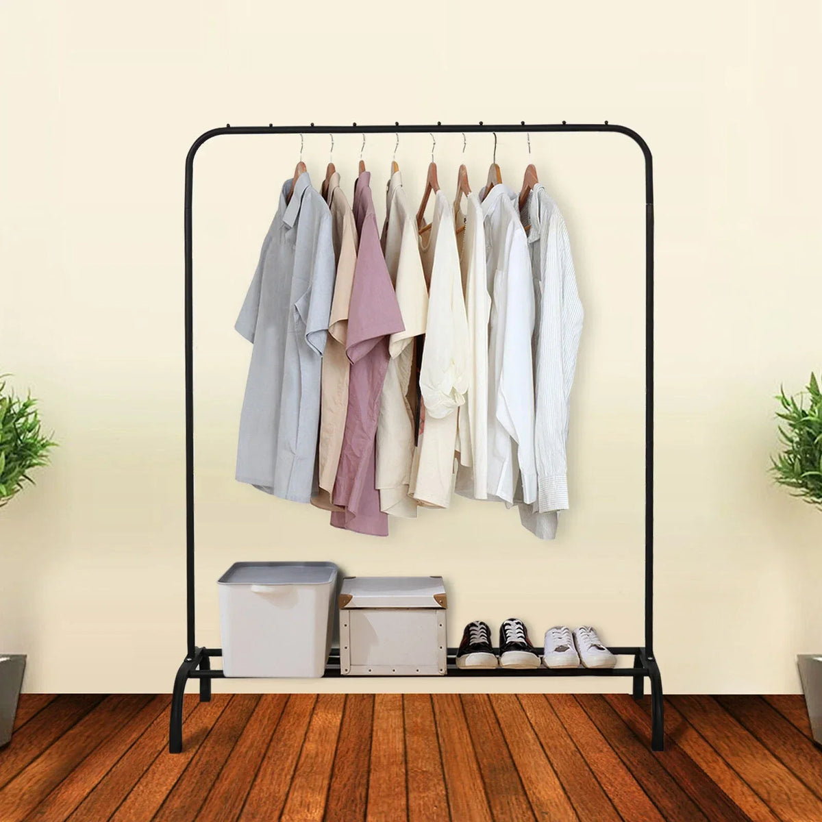 Heavy Duty Metal Clothes Rail Rack Garment Hanging Display Stand Storage Shelf — alternate product view 2
