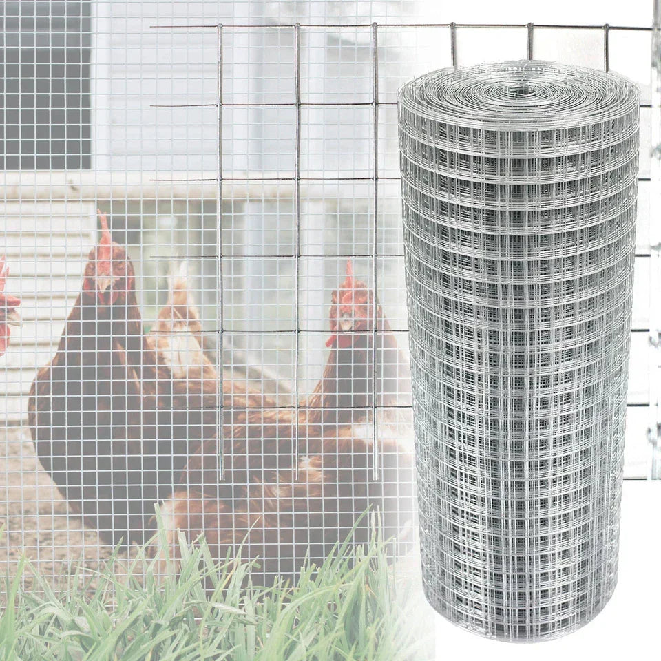 Galvanised Welded Wire Mesh 1"x1" Fence Aviary Rabbit Hutch Chicken Run Coop Pet — alternate product view 2