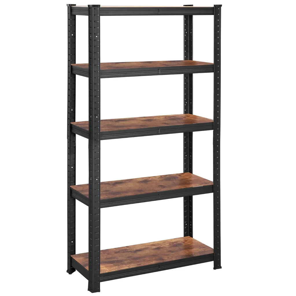 Shelving Unit 650kg Load Capacity Industrial Adjustable Rustic Brown — alternate product view 4