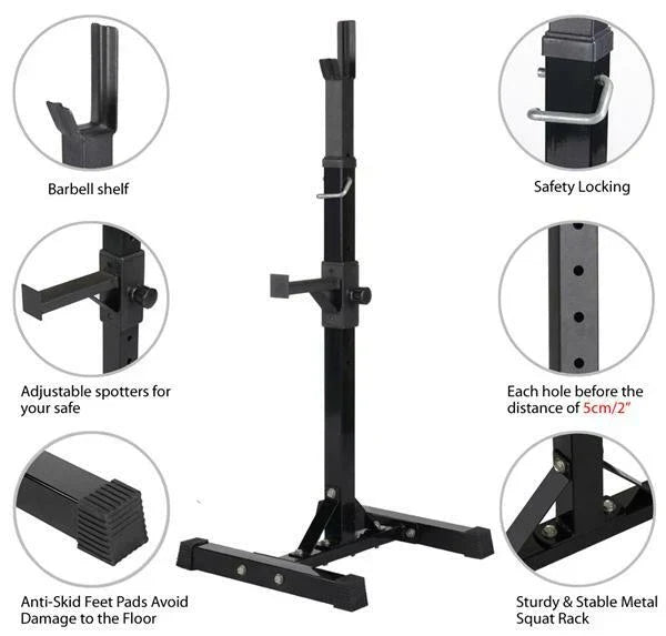 Squat Racks Barbell Rack Stand Adjustable Olympic Weight Bench Press Home Gym — alternate product view 3
