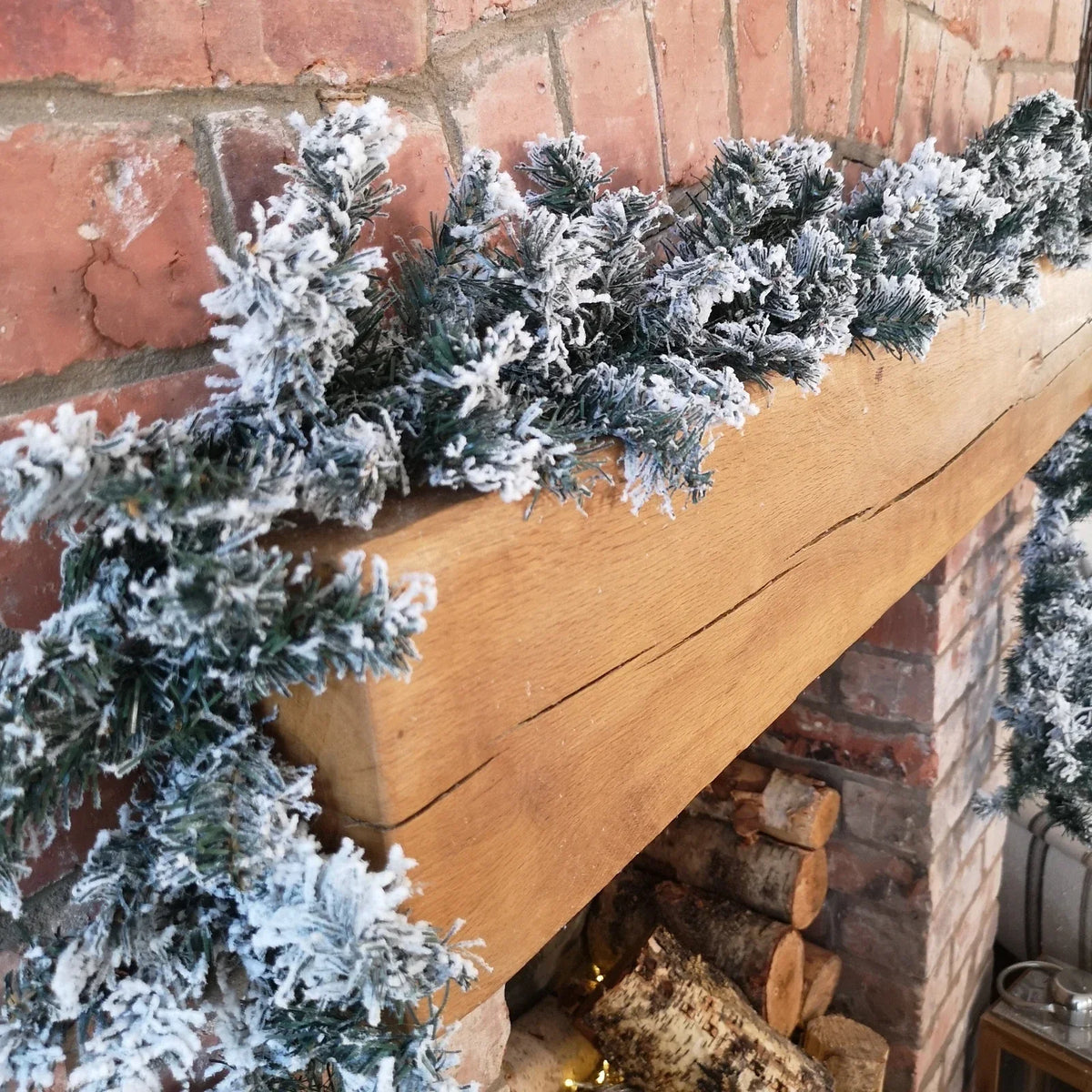 9ft (2.7m) Premier Christmas Snow Flocked Woodcote Fir Garland — alternate product view 2