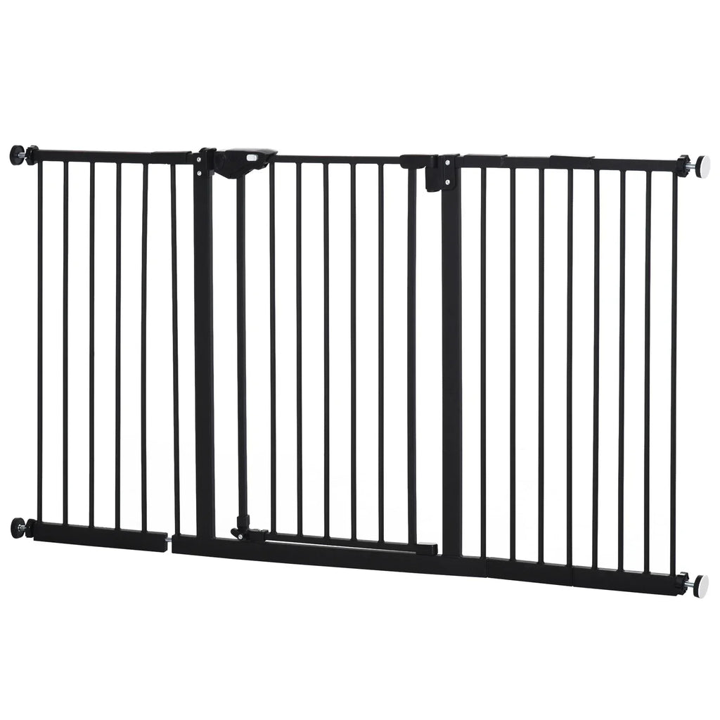 BabyDan Black Extra Wide Self Closing Kids Pressure Fit Stair Safety Gate — on a clean white background