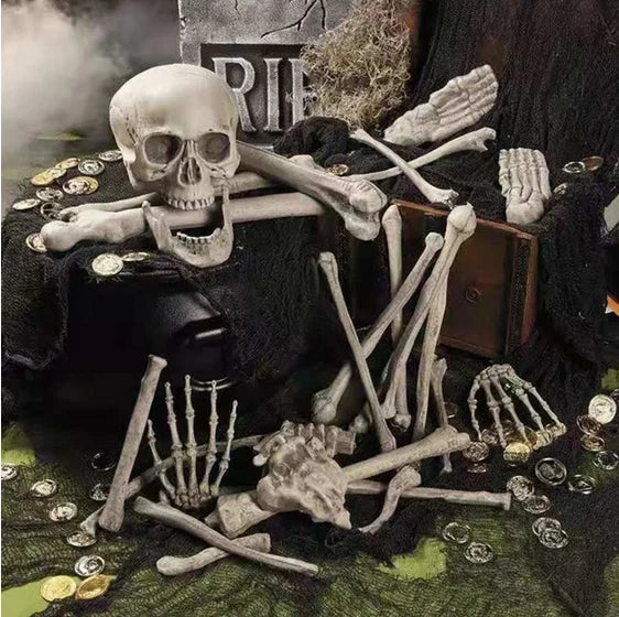 28PCS Bag of Bones Human Skull Skeleton Halloween Scary Pirate Party Decoration — alternate product view 6