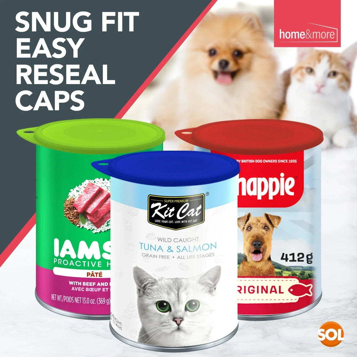 6 Plastic Can Lids Reusable Pet Food Caps Covers Dog Cat Tin Tops Fresh Storage — alternate product view 5