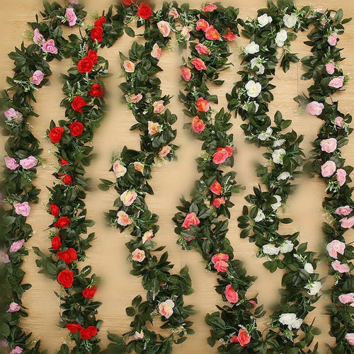 2.5m Artificial Flower Silk Rose Leaf Garland Vine Ivy Home Wedding Garden — main product view
