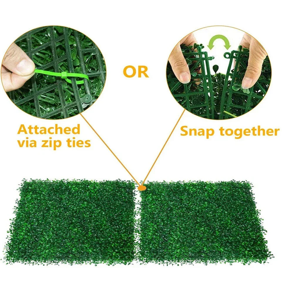 6X Artificial Plant Fence Greenery Wall Hedge Grass Mat Foliage Screen Panels UK — alternate product view 7