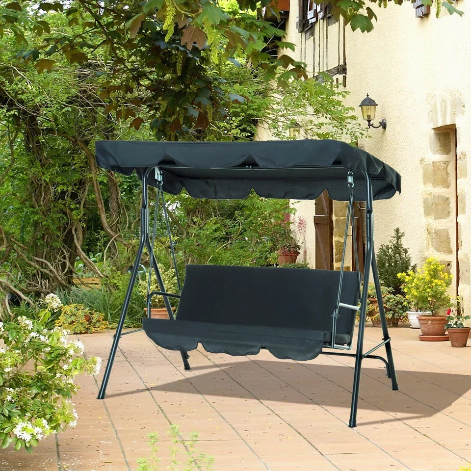 Garden Hammock Swing Chair 3 Seater Bench Canopy Patio Cushion Outdoor Strattore — alternate product view 2