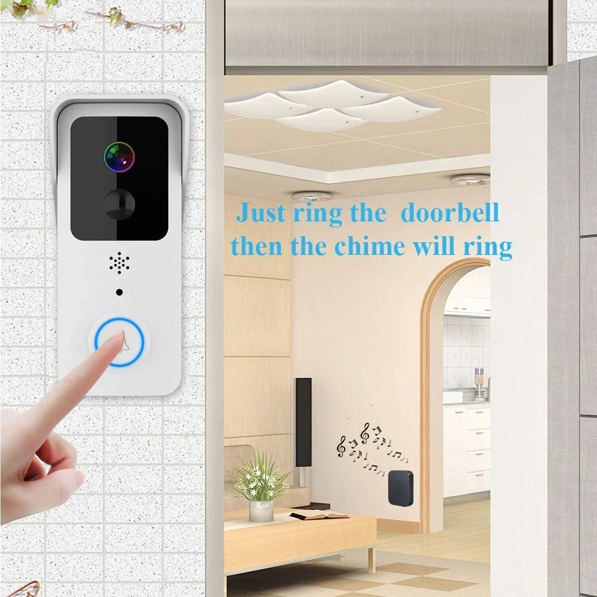 Wireless Smart WiFi Doorbell Video HD Camera Security Two-way Intercom Door Bell — alternate product view 4