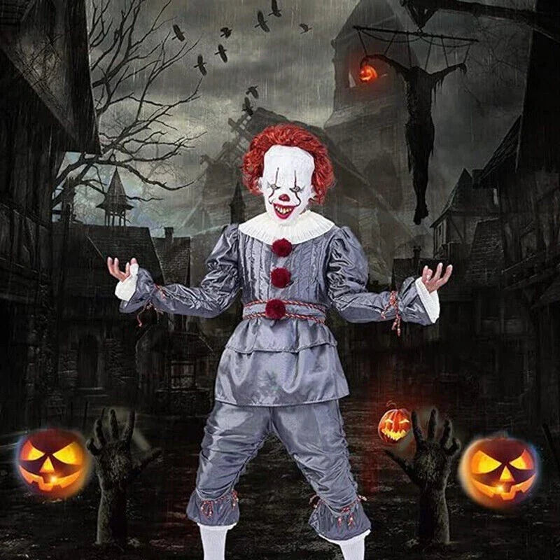 Adult Pennywise Clown Costume Halloween Cosplay Suit Outfit Fancy ( Dress Only) — alternate product view 5