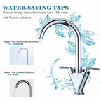 Modern Kitchen Mixer Tap Dual Lever Swivel Spout Mono Chrome Sink Taps Faucet — alternate product view 8