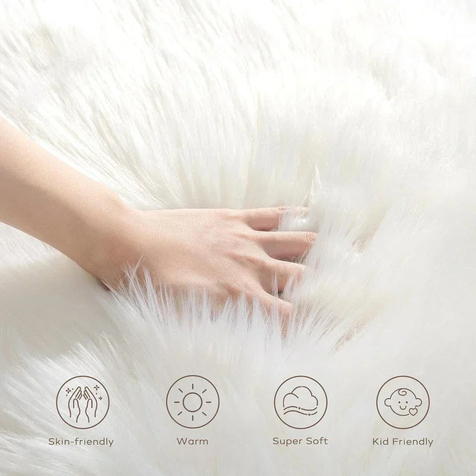 Large Faux Fur Sheepskin Rug Fluffy Mat Room Sofa Hairy Mat Shaggy Floor Carpet — alternate product view 11