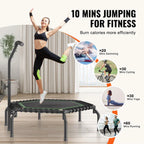 54.5" Mini Fitness Trampoline Adults Indoor Exercise Rebounder with Handle — alternate product view 6