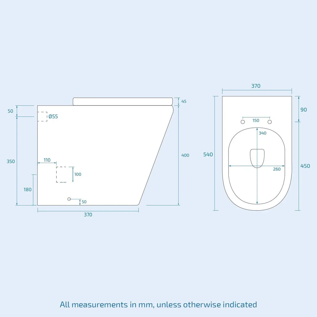 Debra 2 in 1 Compact Basin and BTW Rimless Toilet Combo Space Save Cloakroom — alternate product view 7