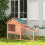 Pawhut Wood Rabbit,Bunny, Pig Hutch Water Resistant w/ Ramp Outdoor Use — alternate product view 2