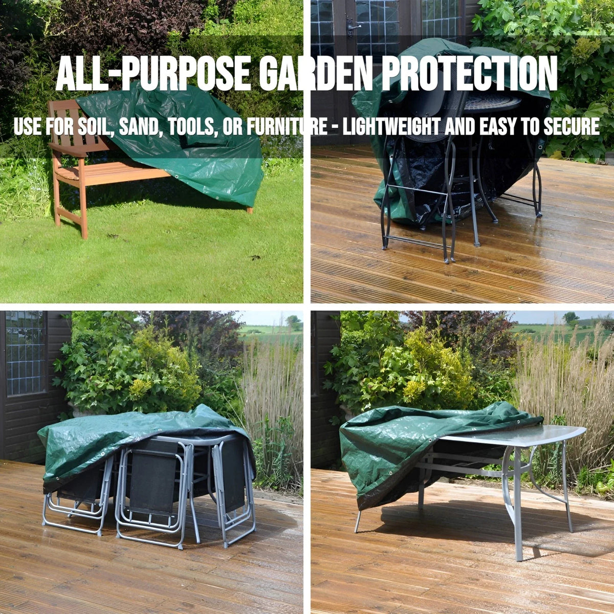 6x10m green Tarpaulin Regular And Heavy Duty Waterproof Cover Tarp — alternate product view 4