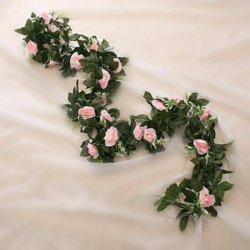 2.5m Artificial Flower Silk Rose Leaf Garland Vine Ivy Home Wedding Garden — alternate product view 5