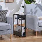 Vintage Narrow Side Table with Storage Shelf, 3 Tier Slim End Table Modern Sofa — alternate product view 2