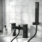 Bathroom Modern Waterfall Black Basin Sink Mono Square Mixer Tap Filler Waste — alternate product view 15