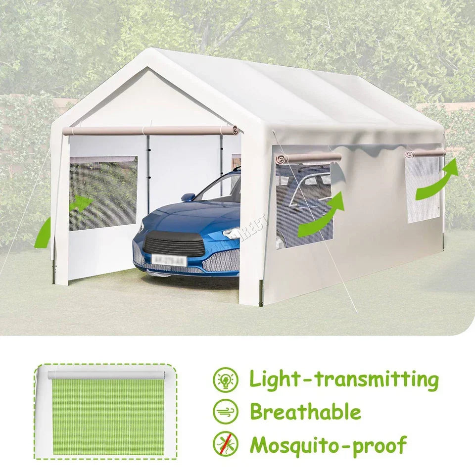 Carport 10x20ft Car Canopy Garage UV-Proof Waterproof SUV Boat Heavy Duty White — alternate product view 5