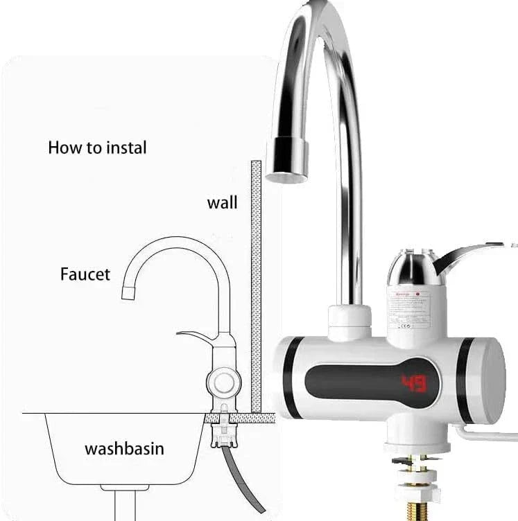 360° Kitchen Electric Heater Instant LED Faucet Home Hot Water Tap Fast Heat New — alternate product view 5